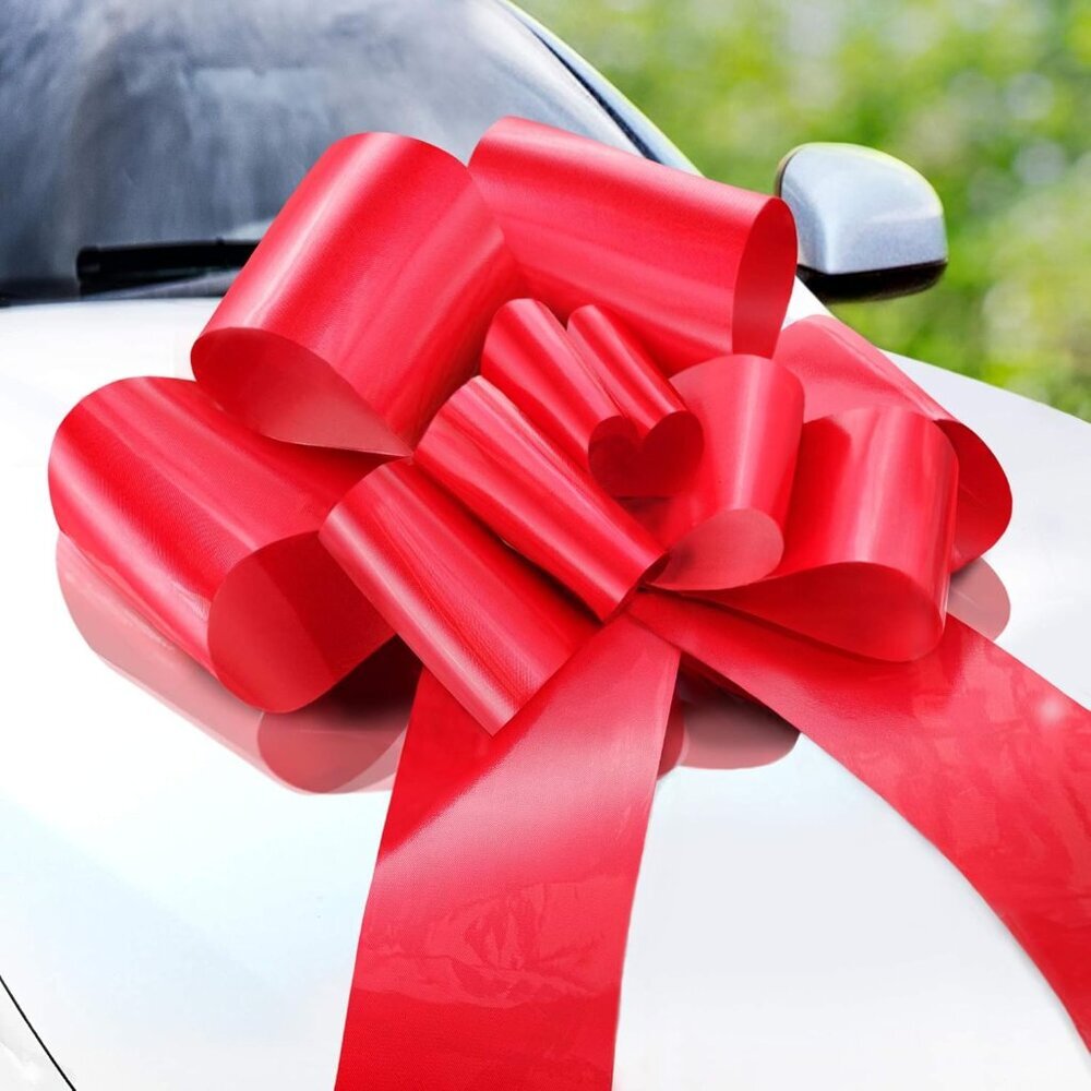 Big Car Bow - Red, 23 Inch - Giant Car Bow for Birthday, Christmas, Wedding Rece